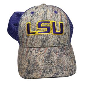 LSU Camouflage Adjustable Trucker Hat With Mesh Back